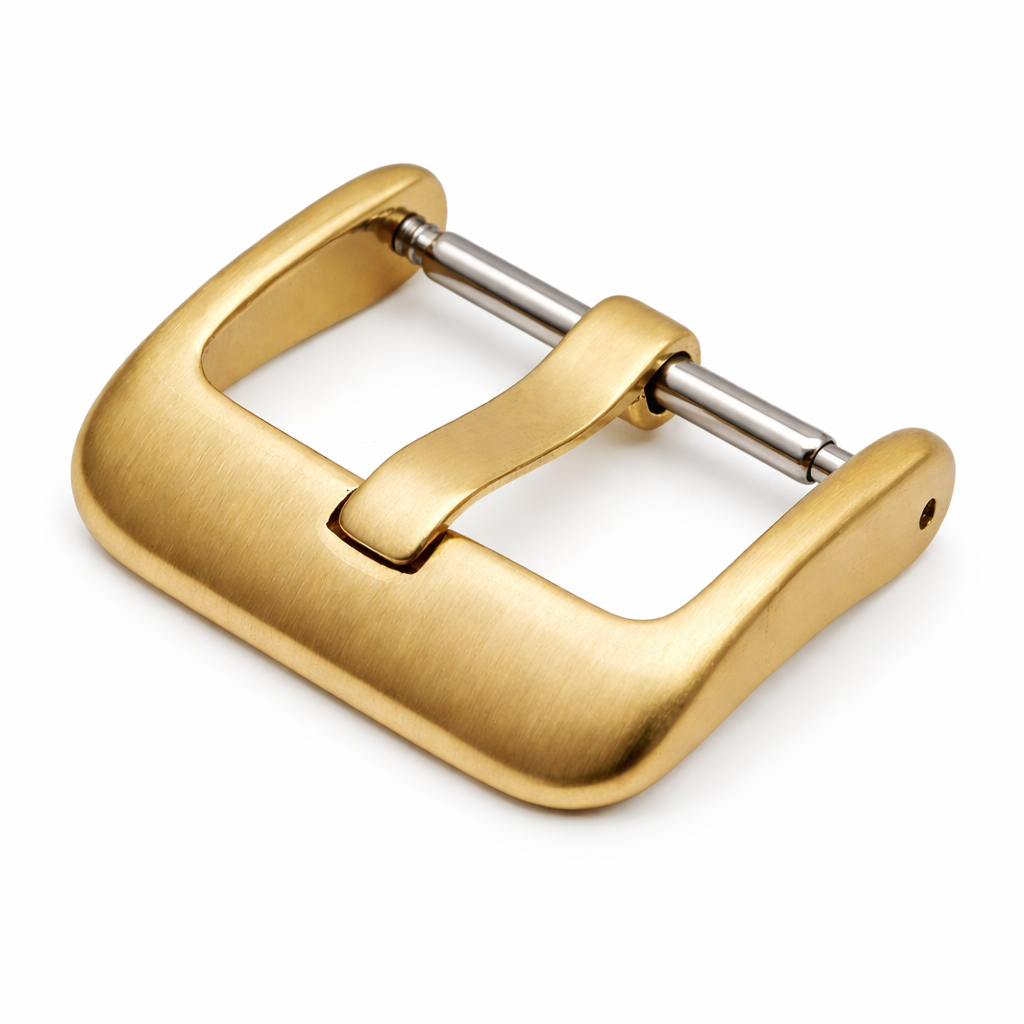 Gold Buckle, Watch Strap Clasp – 3mm Wide Pin Buckle - Rounded Front Profile - 1 Pc