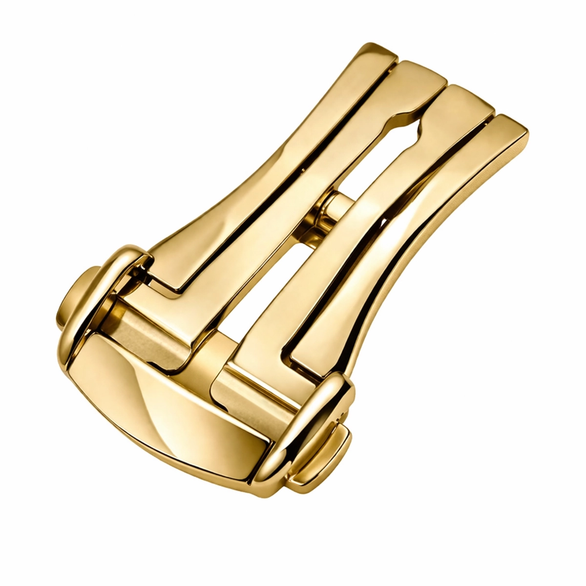 Deployant Clasp for Watch Strap - Mirror Polished Steel - Compatible with Straps up to 3mm Thick - 1 Pc