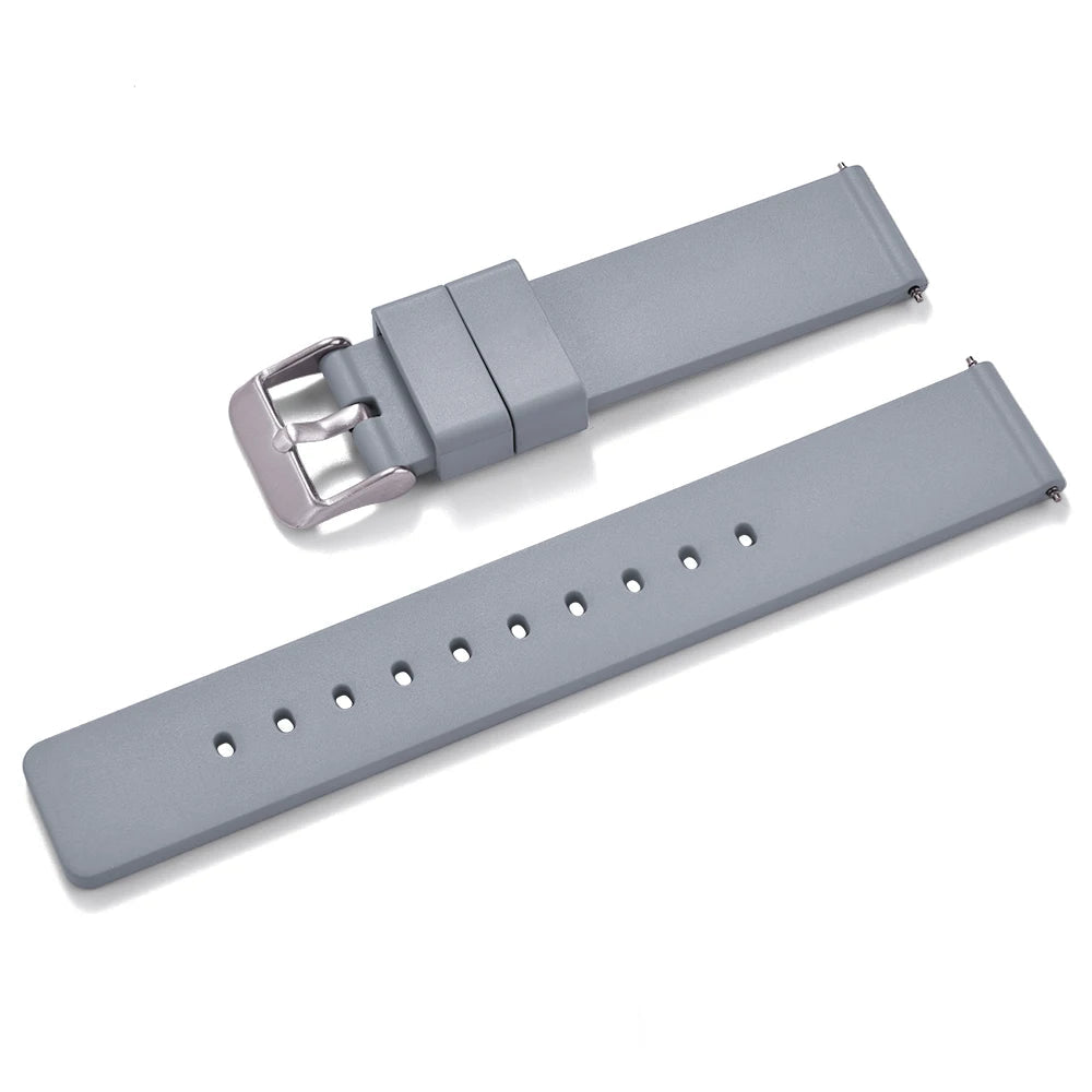 Smooth FKM Rubber Watch Strap - Quick Release - Universal