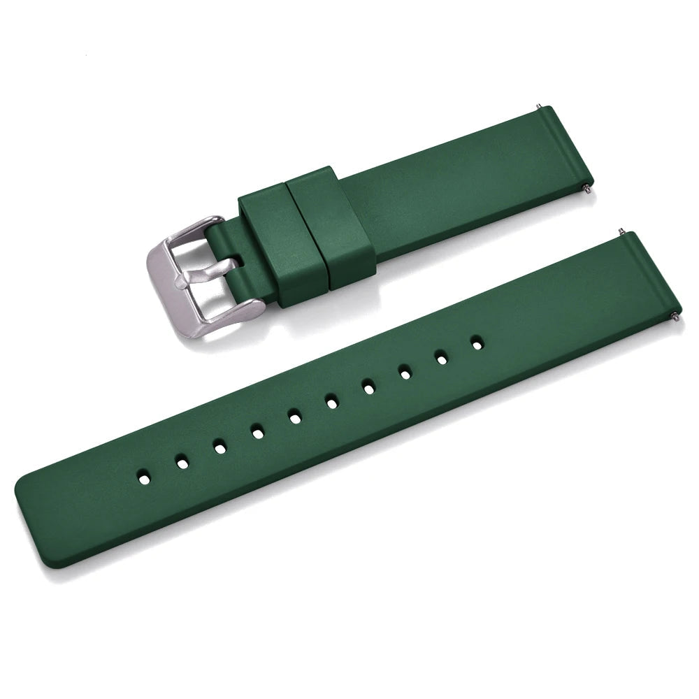 Smooth FKM Rubber Watch Strap - Quick Release - Universal