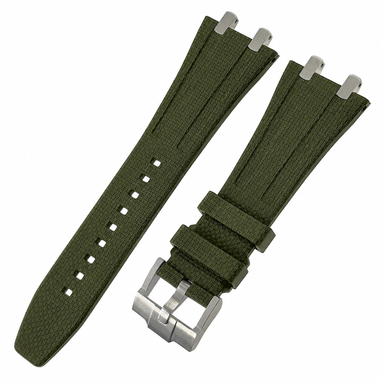 Bracelet en Caoutchouc FKM Compatible avec AP Royal Oak 15400, 15500, 15510, 26331, 26239 et 26240 - Boucle Ardillon