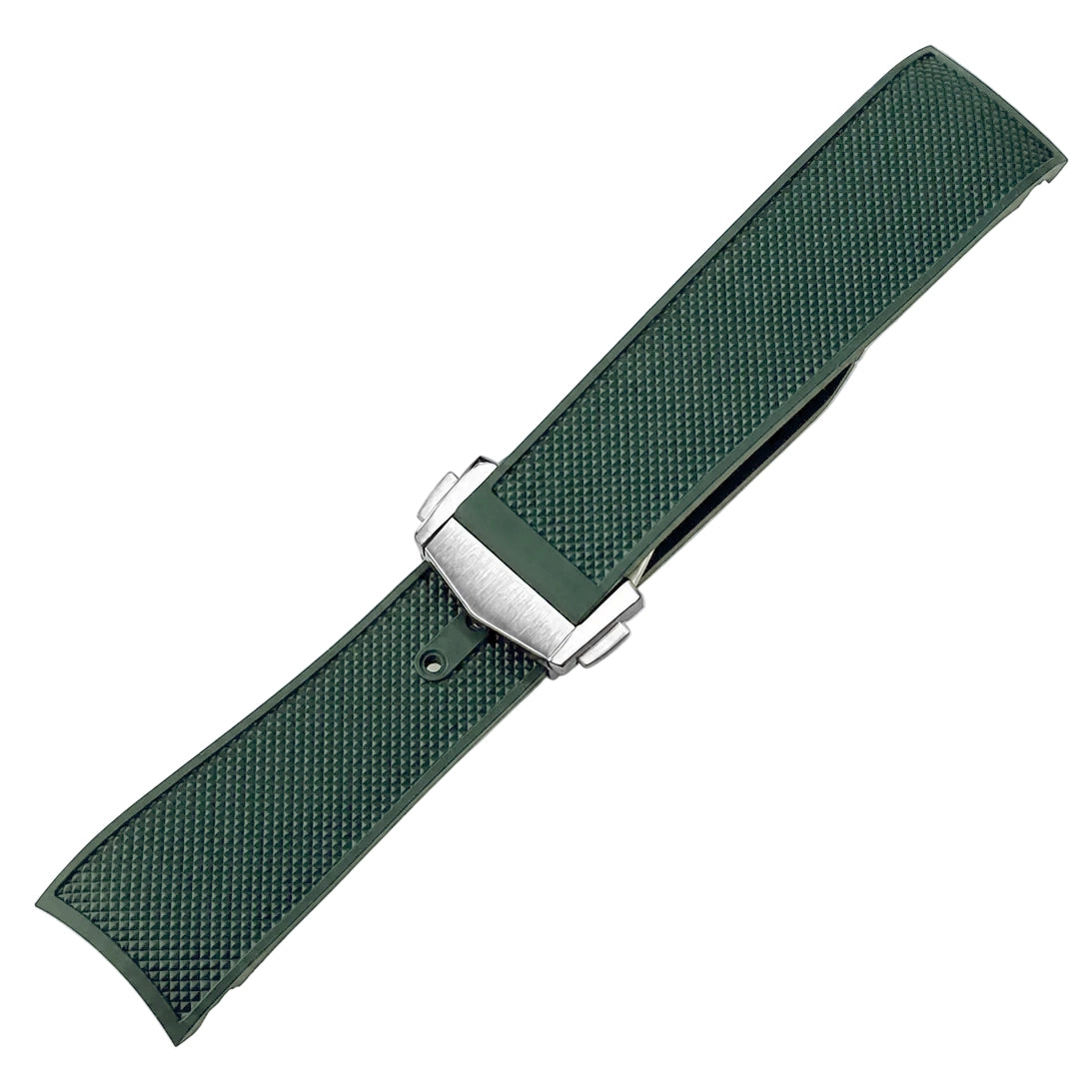 FKM Kautschukarmband kompatibel mit Longines Hydroconquest 21mm – Faltschließe / Gebogen