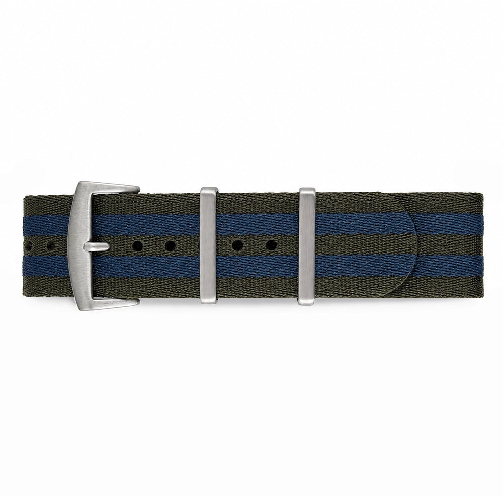 Bracelet Nato Gris Foncé / Bleu - Nylon doux tressé 1,25mm