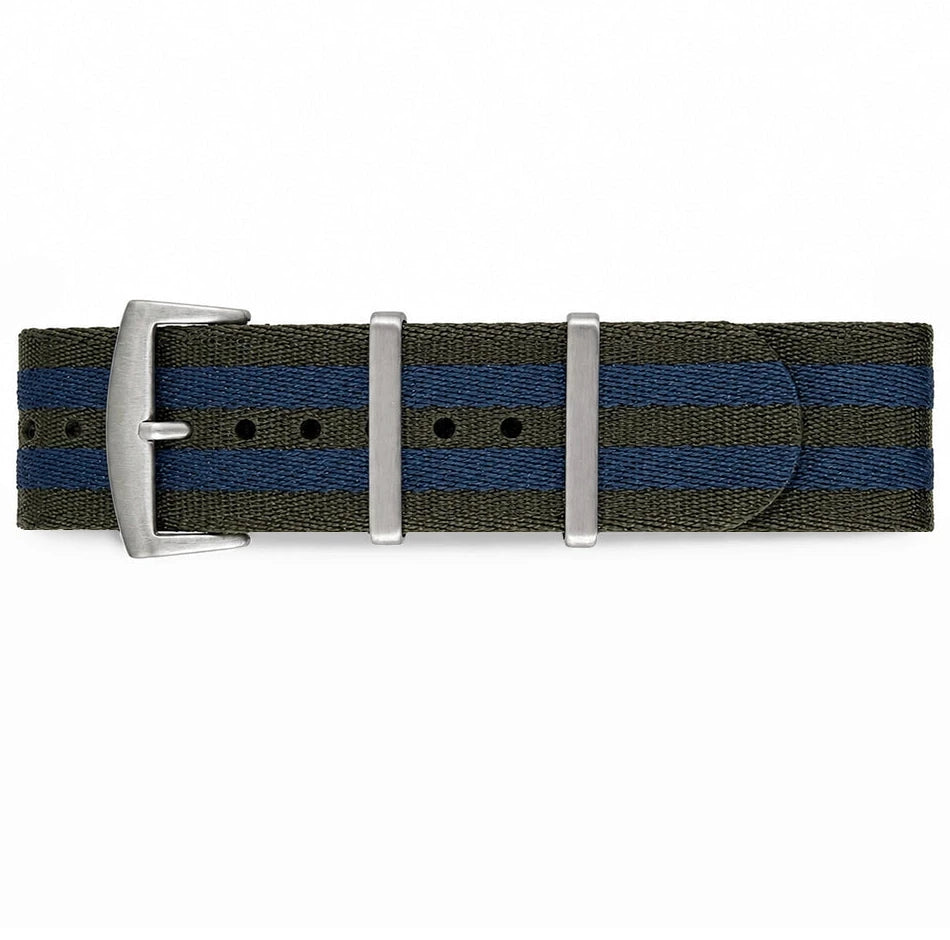 Dunkelgrau / Blaues Nato Armband – Weiches, geflochtenes Nylon 1,25mm