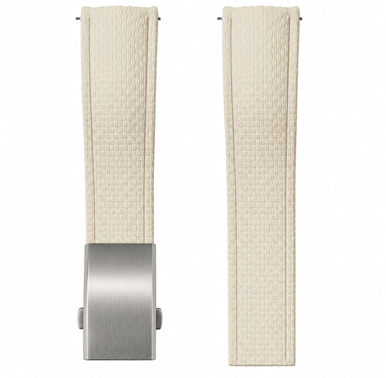 Bracelet Montre Caoutchouc FKM - Compatible avec Seiko - Texture SAILCLOTH / Incurvé & Rapide / CTS - Boucle Déployante