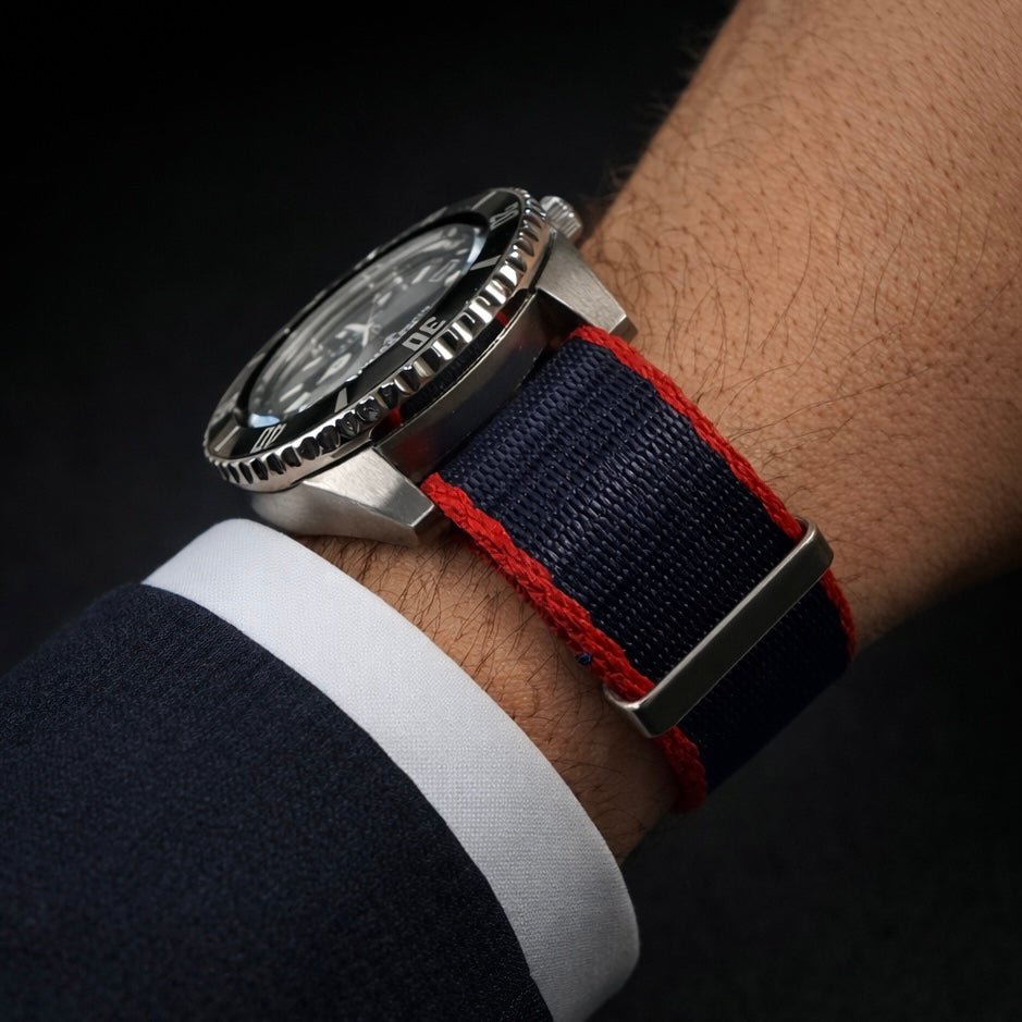 Bracelet de Montre NATO Nylon Pepsi Rouge – Bleu - Boucle Satin - Homme