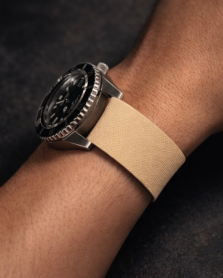 bracelet montre nato beige couleur ivoire (crème)