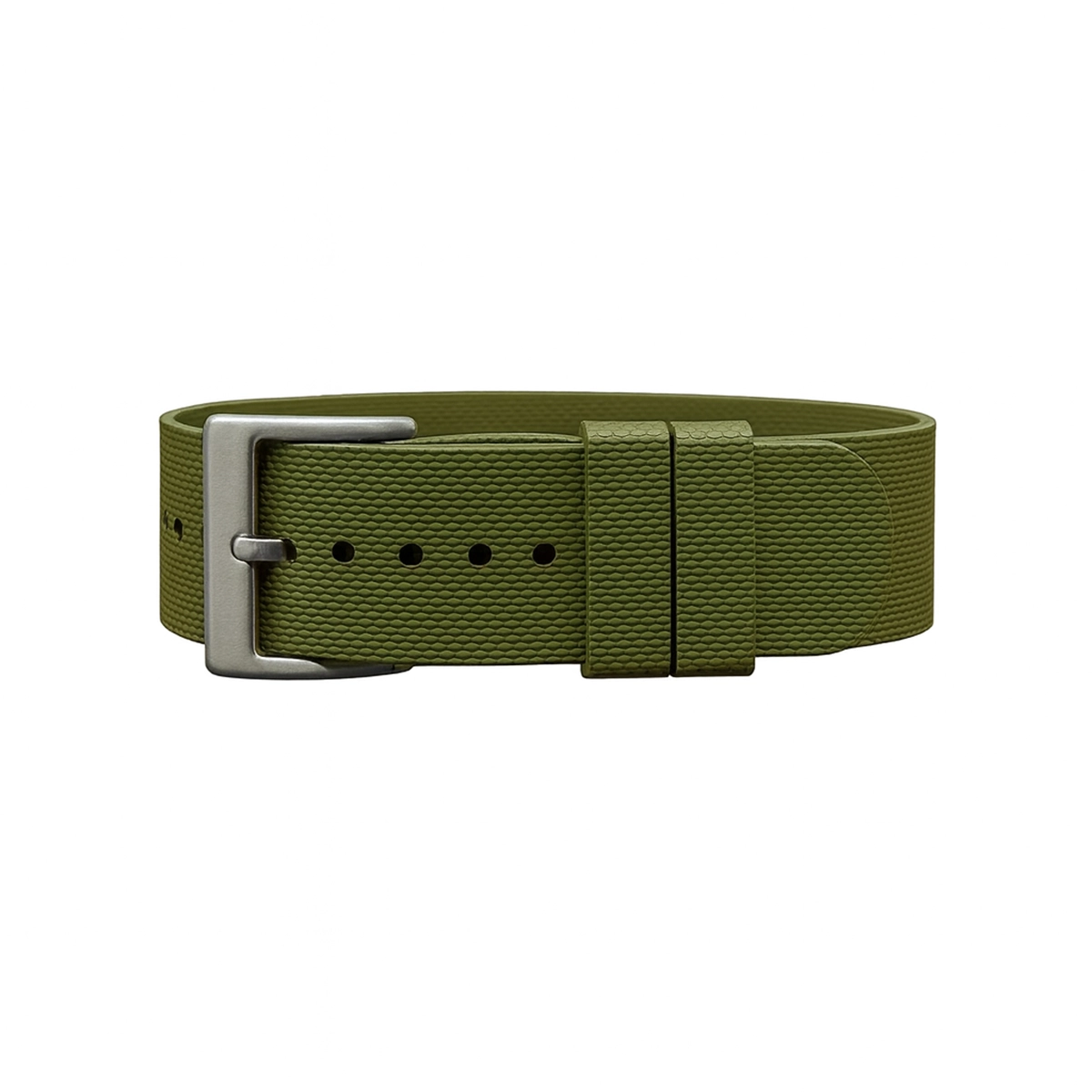 FKM Nato Rubber Watch Strap - Green - 24.5cm