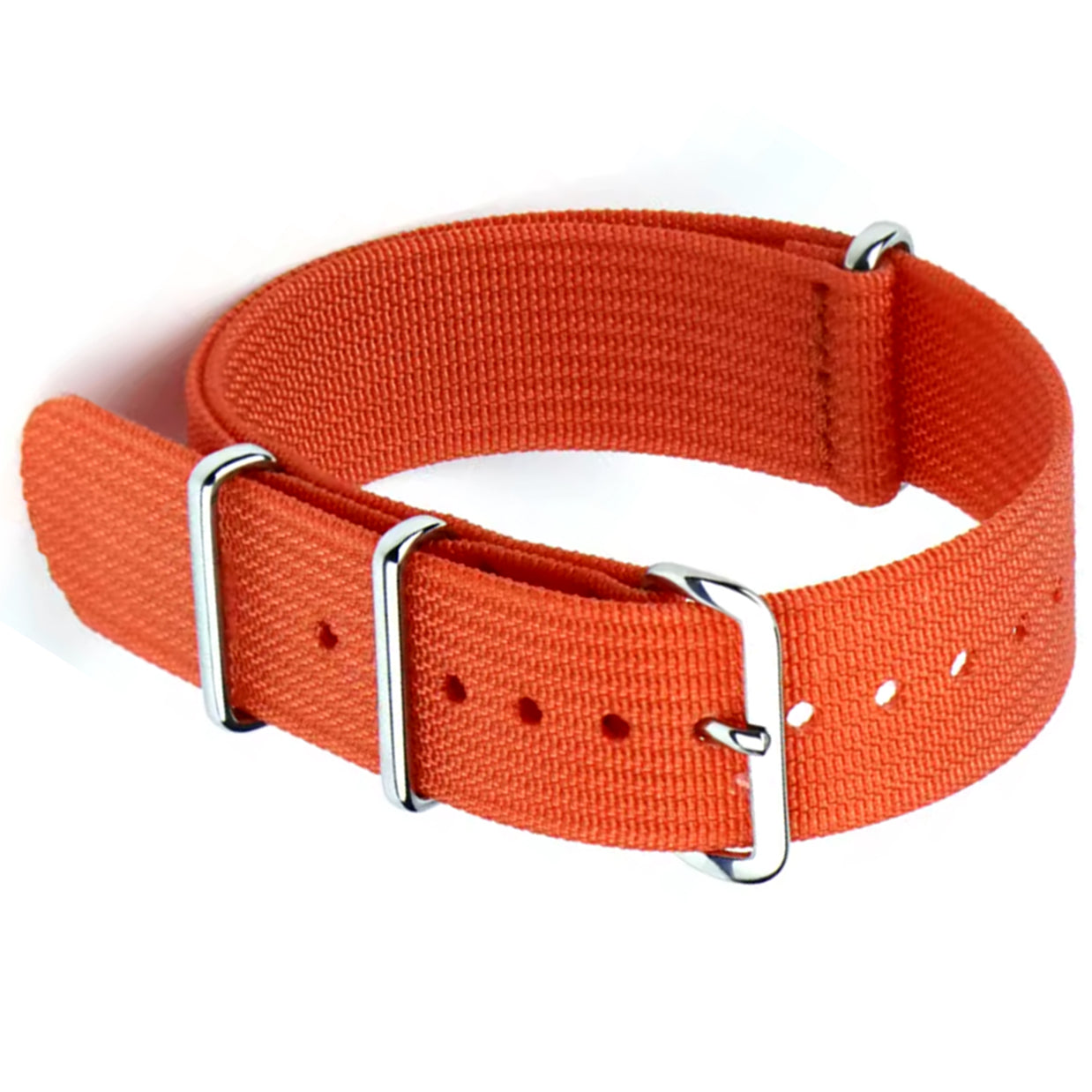 Orangefarbenes Nato-Uhrenarmband aus G10-Hybrid-Nylon und Silikongewebe – 1,3 mm Dicke