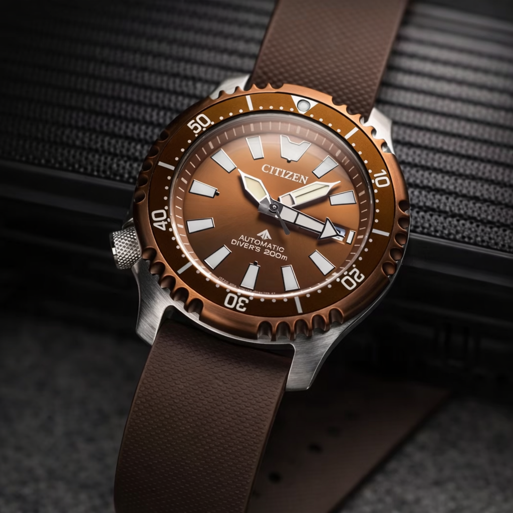 Bracelet montre Nato Marron en caoutchouc Aero Premium - 24,5cm