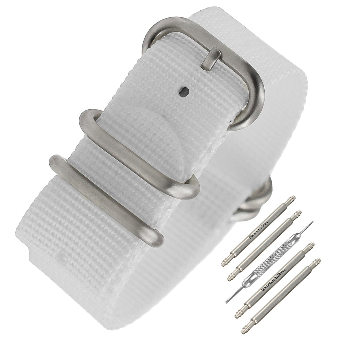 ZULU Nylon Braun/Satin - Herren Uhrenarmband - Steif und Dick 2mm