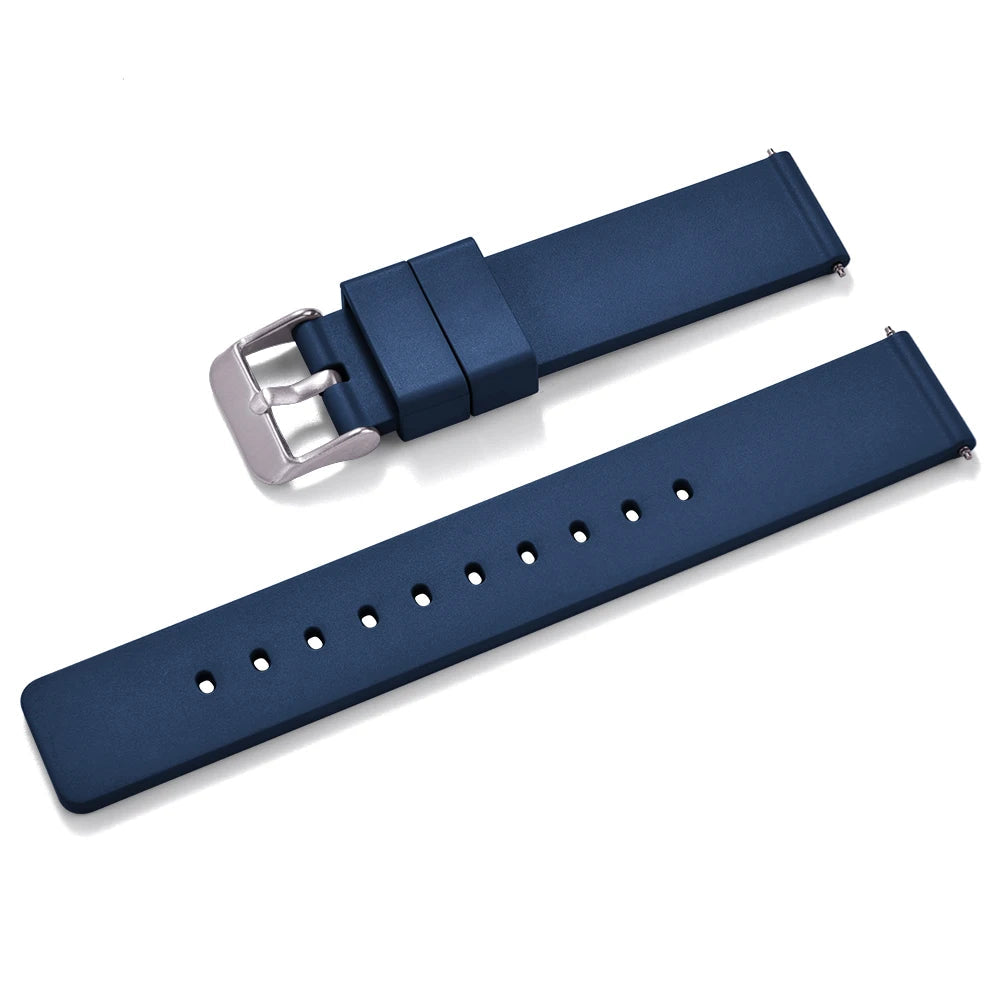 Smooth FKM Rubber Watch Strap - Quick Release - Universal