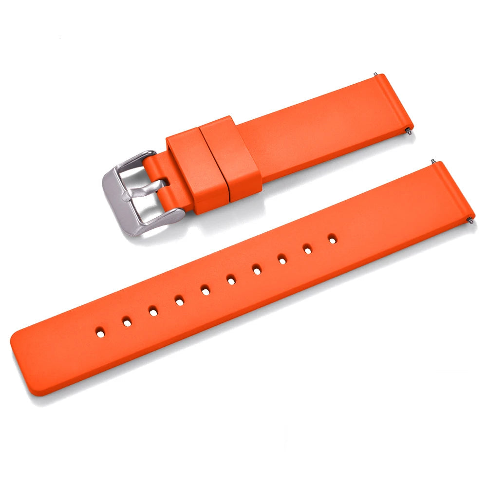 Smooth FKM Rubber Watch Strap - Quick Release - Universal