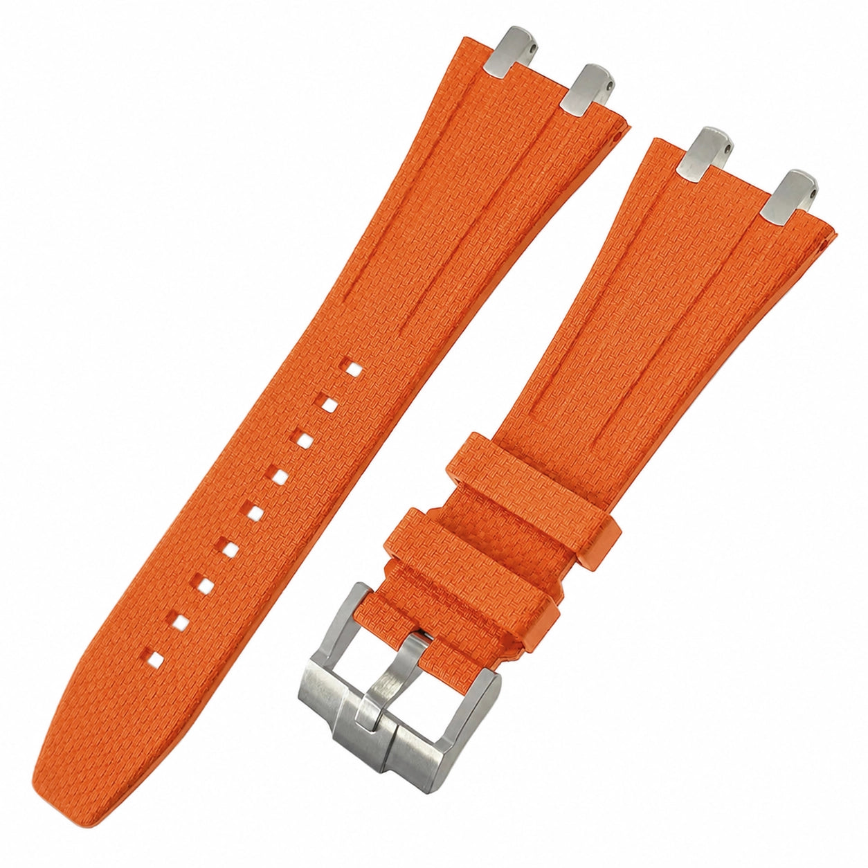 Bracelet en Caoutchouc FKM Compatible avec AP Royal Oak 15400, 15500, 15510, 26331, 26239 et 26240 - Boucle Ardillon