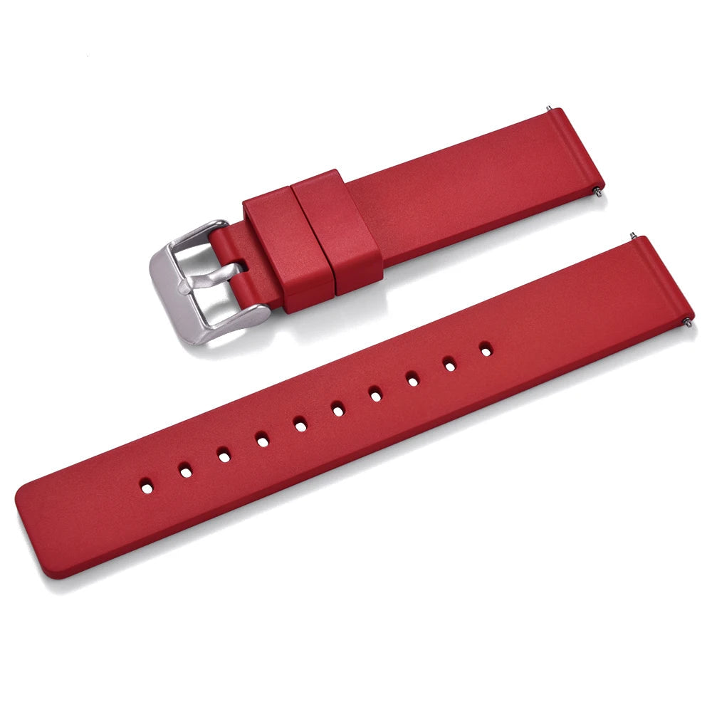 Smooth FKM Rubber Watch Strap - Quick Release - Universal