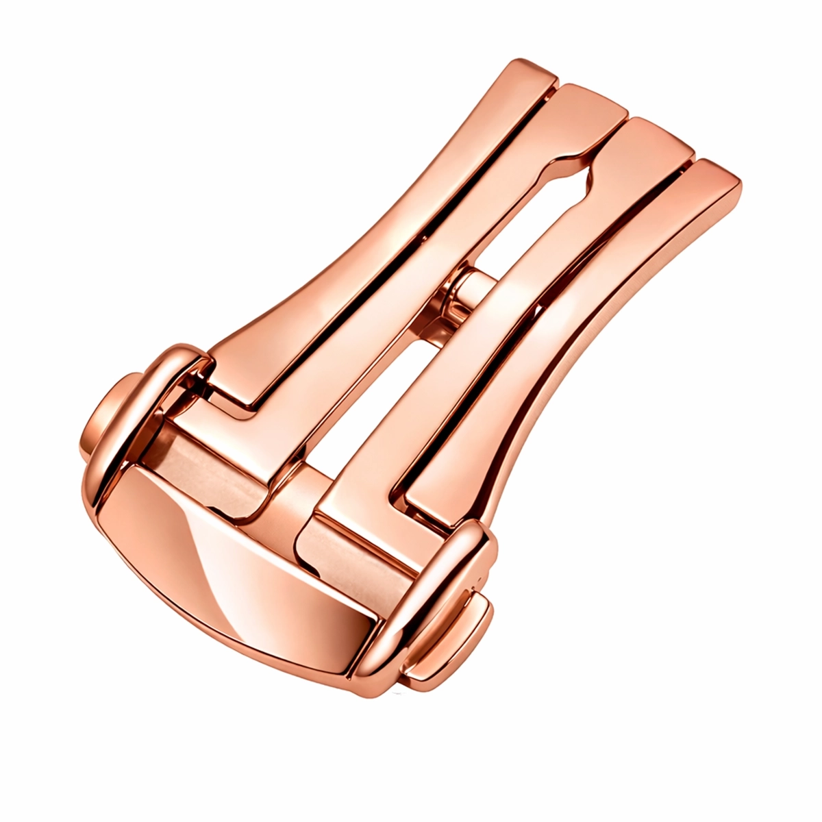 Deployant Clasp for Watch Strap - Mirror Polished Steel - Compatible with Straps up to 3mm Thick - 1 Pc