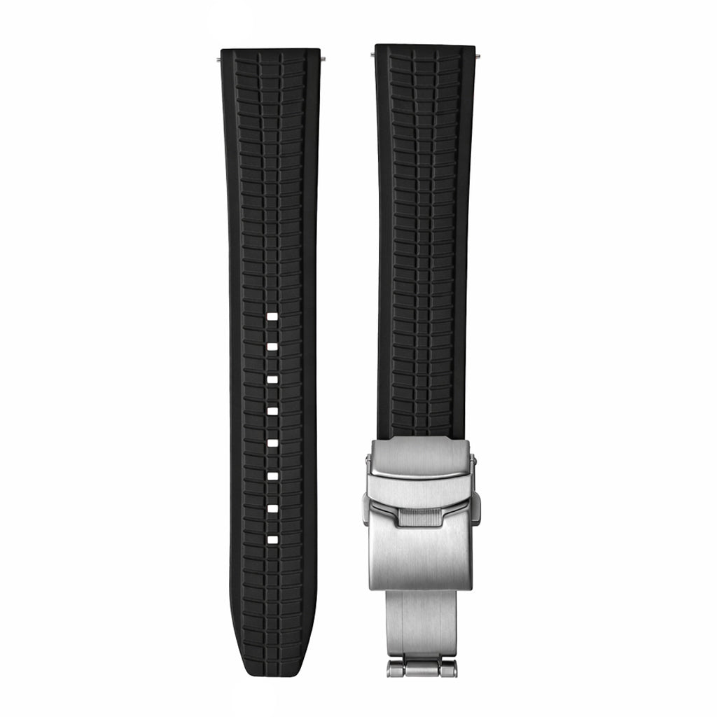 Uhrenarmband aus vulkanisiertem FKM-Kautschuk – geprägtes Muster – Schnellverschluss/Universal