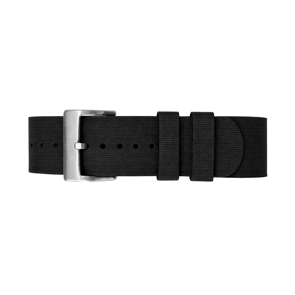 Bracelet montre Nato Noir en caoutchouc FKM Premium - 24,5cm
