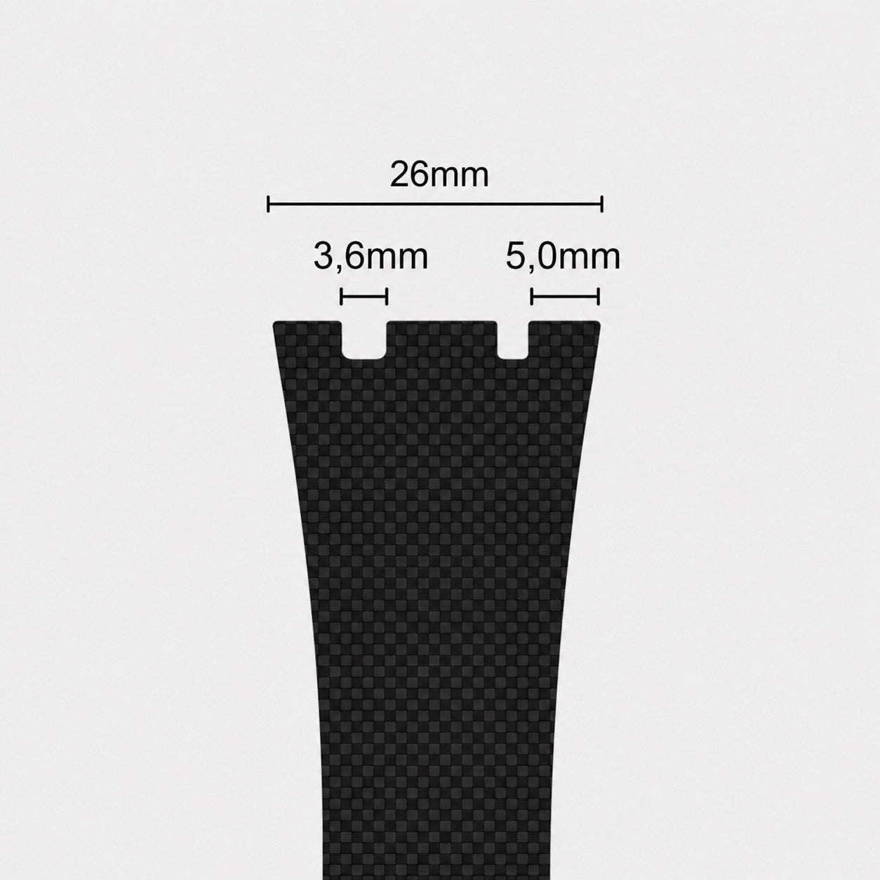 Bracelet en Caoutchouc FKM Compatible avec AP Royal Oak 15400, 15500, 15510, 26331, 26239 et 26240 - Boucle Ardillon