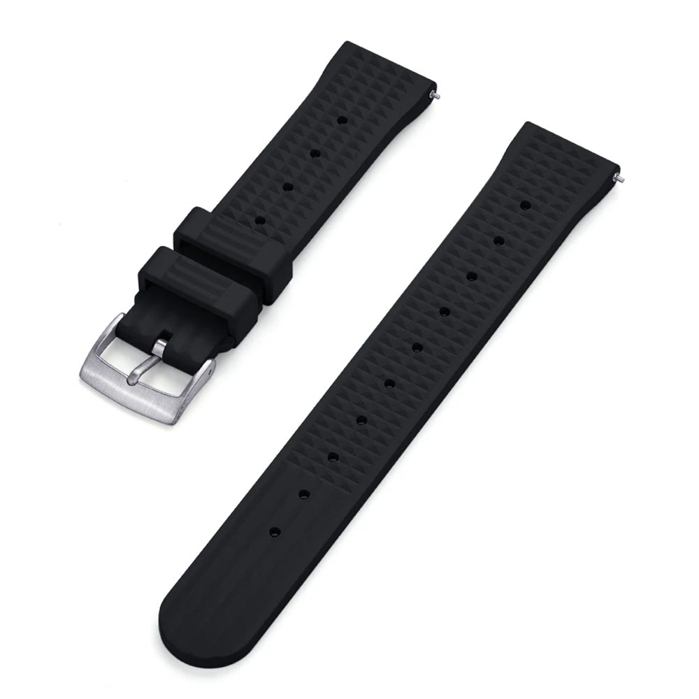 Uhrenarmband aus FKM-Kautschuk – geprägt / Taucher – Schnellverschluss