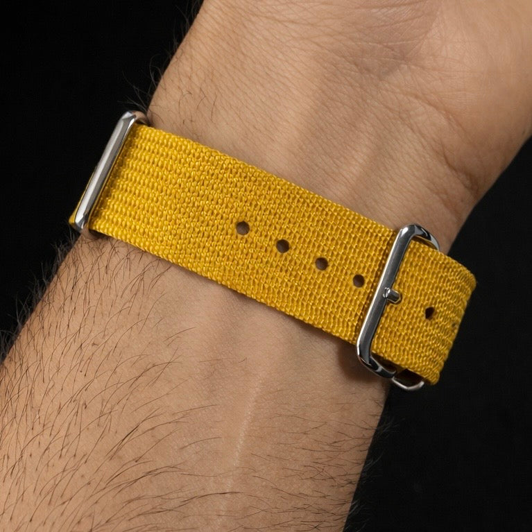 Nato Jaune Moutarde - Hybride Tissu Nylon / Silicone