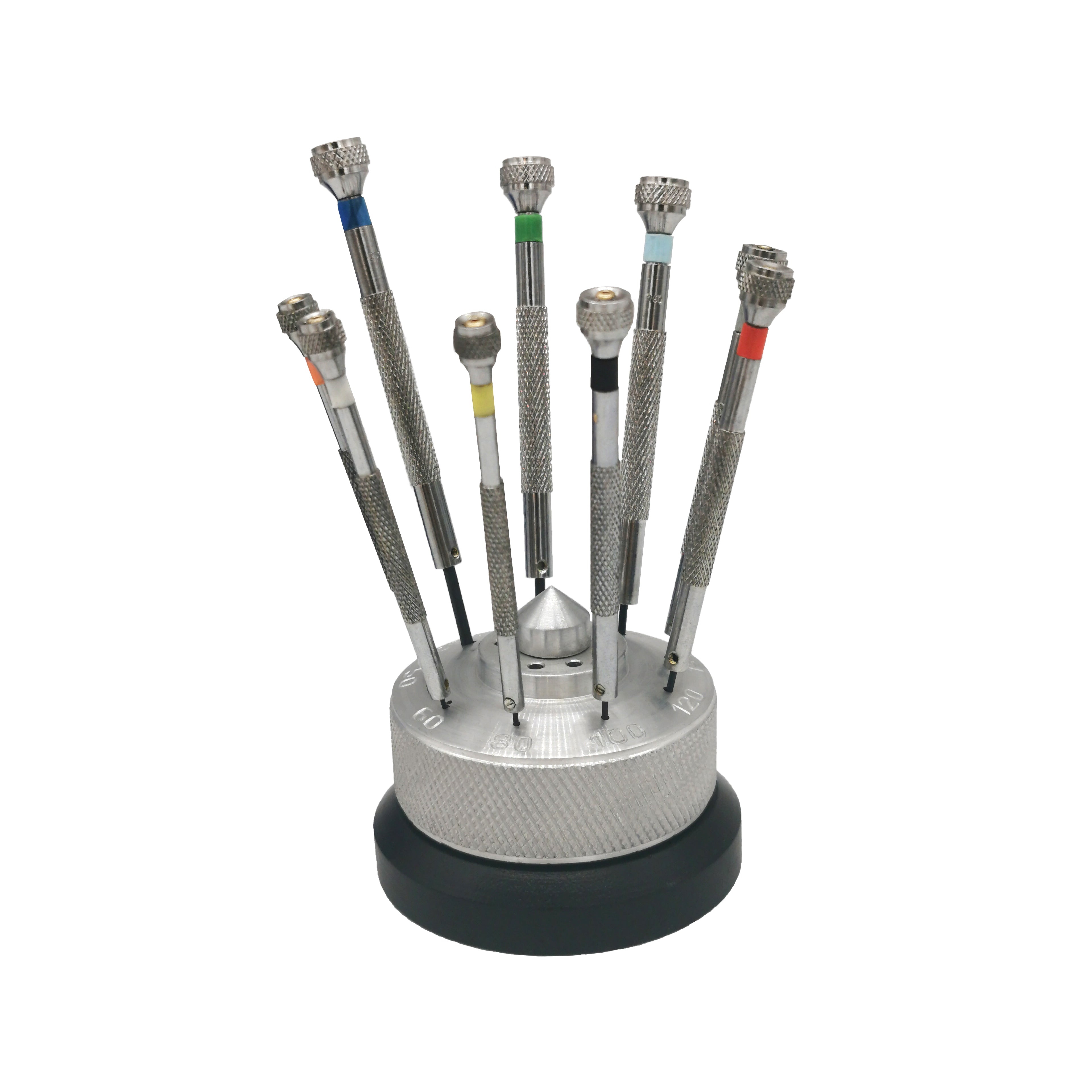 Kit - 9 Tournevis plat avec Support rotatif - Lames de rechange incluses
