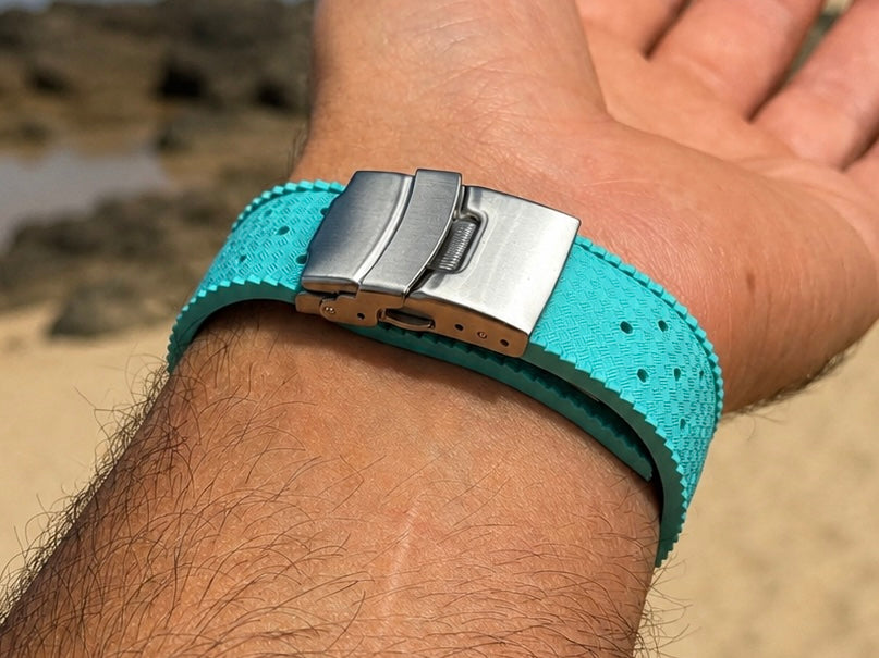 Bracelet Montre Tropical en Caoutchouc FKM / Boucle Déployante – Libération Rapide - CTS - Universel