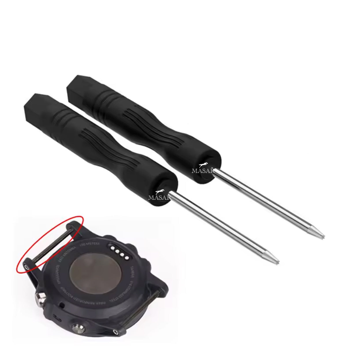 Vis Compatible Garmin - Attache-Fixation pour bracelet de montre Argent - 2 Pcs