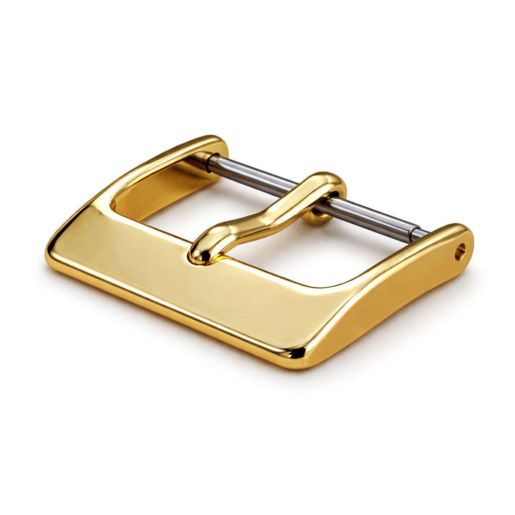 Buckle, Watch Strap Clasp - Polished Mirror Gold Aluminum | Tongue 1.75mm - 1 Pc