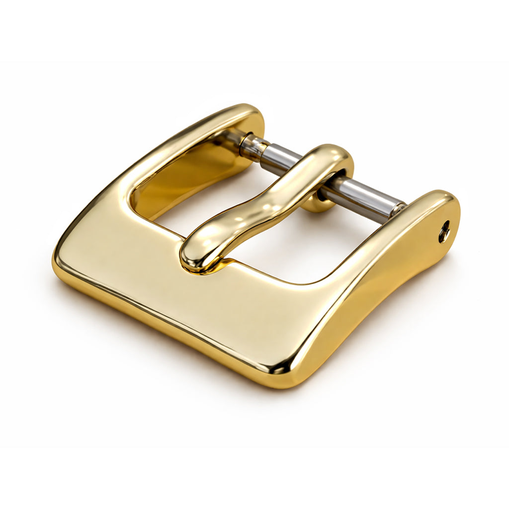 Buckle, Watch Strap Clasp - Polished Mirror Gold Aluminum | Tongue 1.75mm - 1 Pc