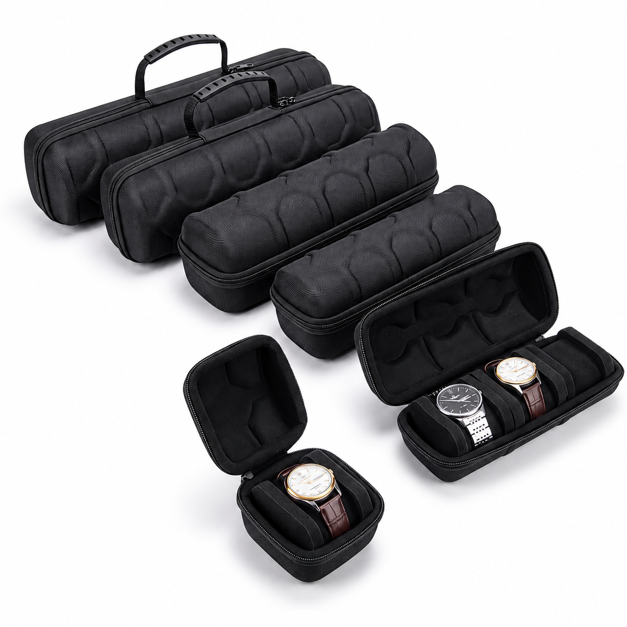 Écrin pour Montre – Boîte de Rangement de Voyage (Mousse EVA et Étui Nylon) - 1 Pc
