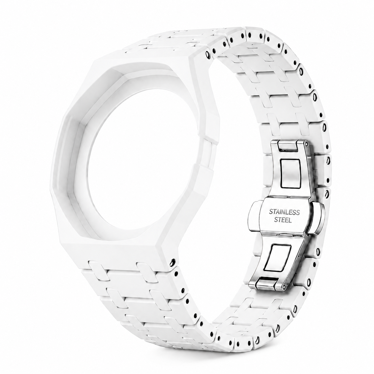 White resin watch strap compatible with Swatch Royal Pop x AP Savonnette with 3 o’clock crown