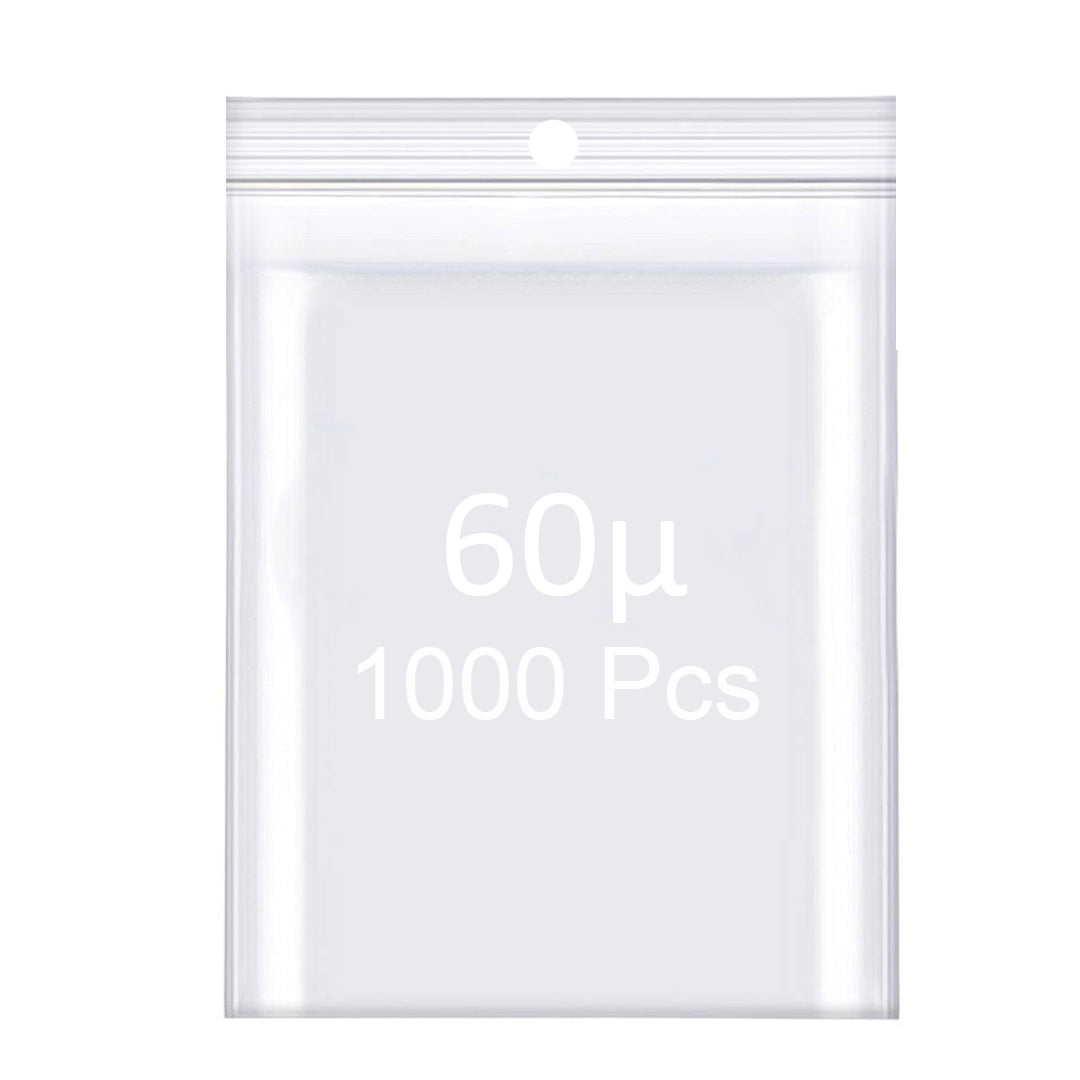 60µ Zip-Beutel – Transparent (Packung mit 50, 100 oder 1000 Stück)