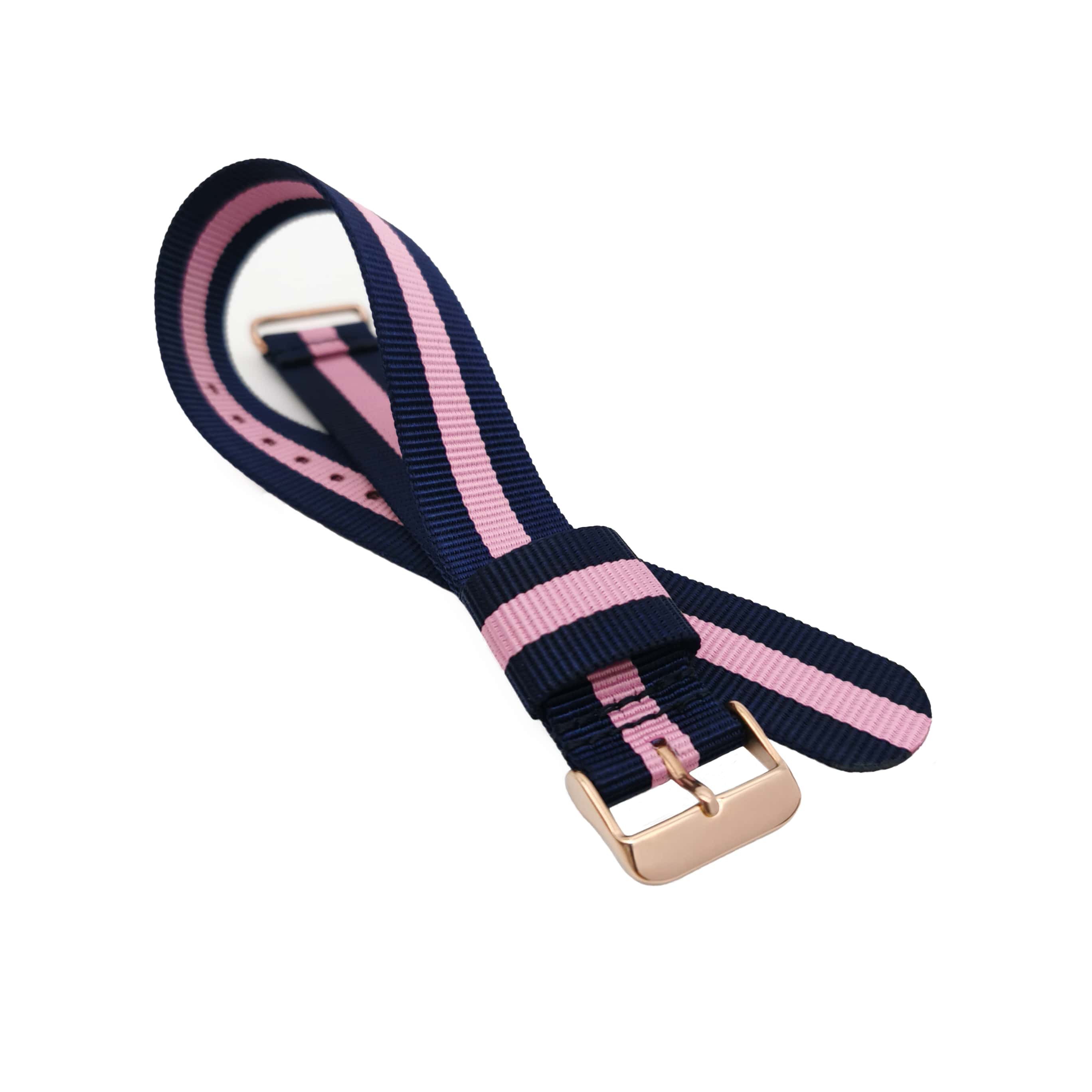 Blue-Pink Nylon NATO Watch Strap - Winchester Rose Gold Buckle - Women