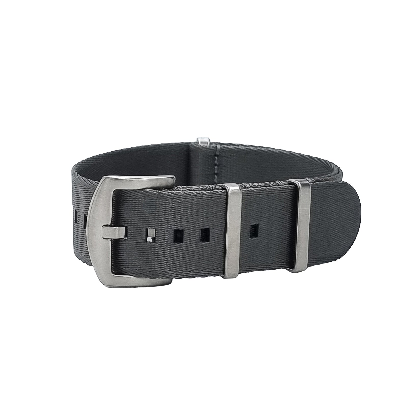 Bracelet de Montre NATO Nylon Gris / Boucle Satin - Souple - Homme