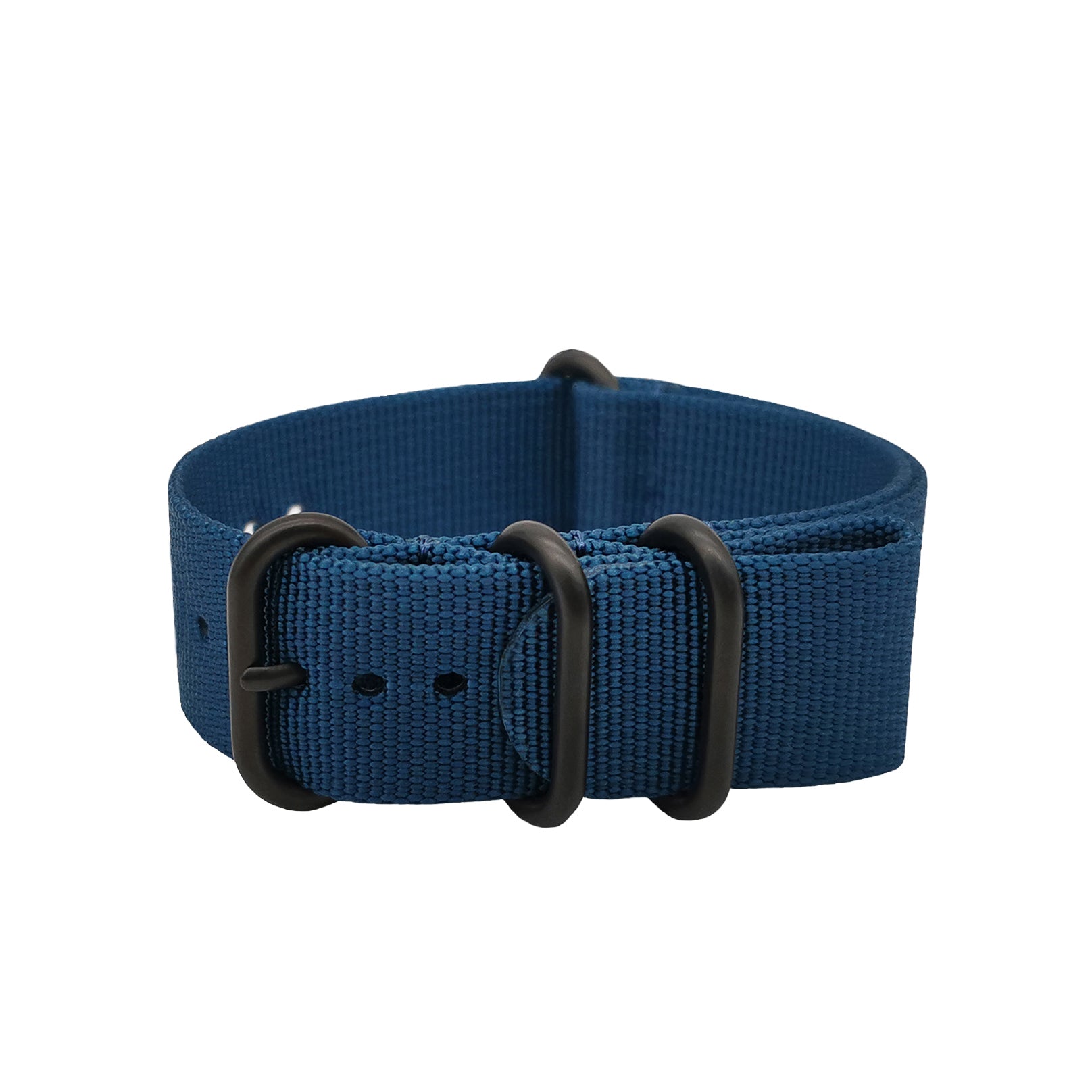 ZULU Nato 22 mm Nylon-Uhrenarmband – Blau – Schwarze Schnalle – Herren – Steif und dick 2 mm