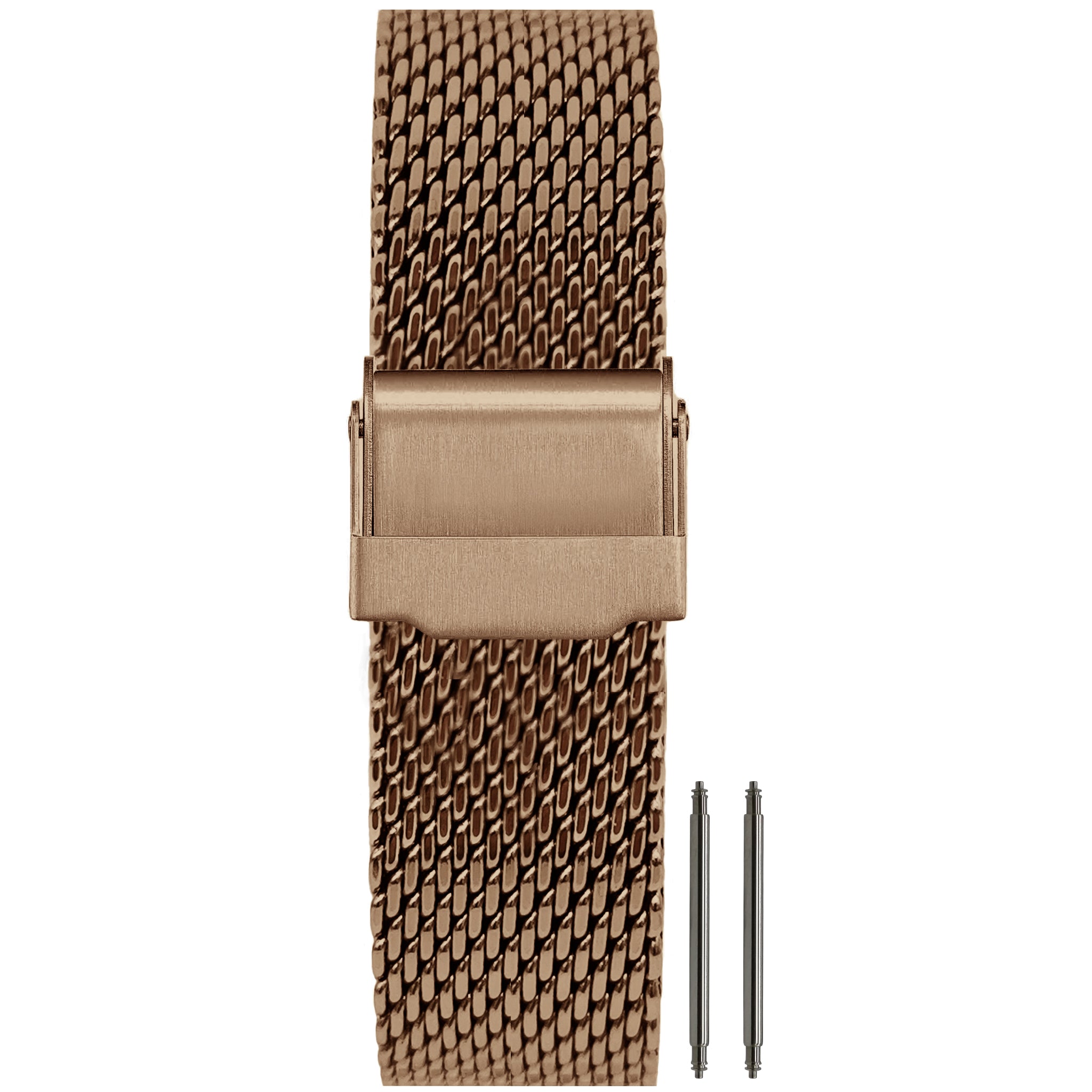 18mm à 22mm BiG Mesh Ø 1mm - Bracelet de montre Homme Maille, Milanais - Universel - Bronze