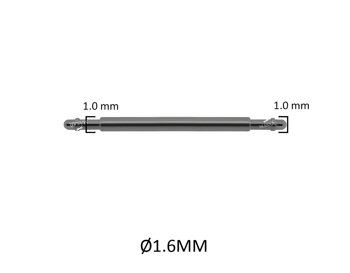 8mm bis 22mm BXT Ø 1,6mm - Federstege für Uhrenarmband - Edelstahl - 1,0mm - 2 Stk