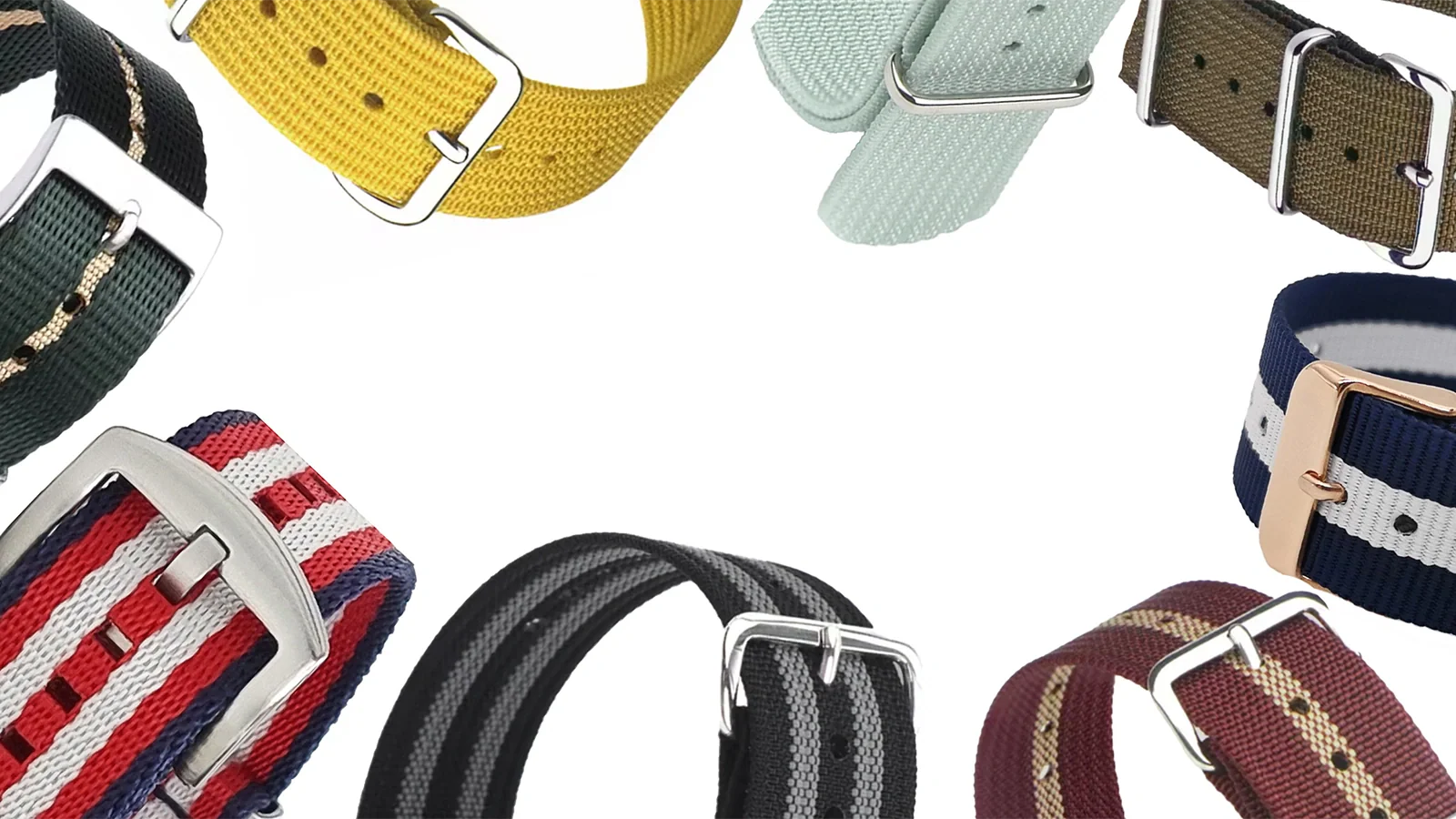 Bracelets de montre Nato - Nylon, Silicone & Cuir