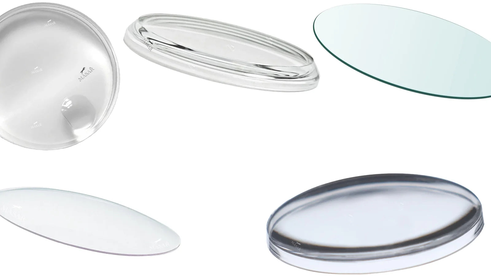 Verres de montre – Ø 8,8 mm à 50 mm (Acrylique, Minéral, Saphir)