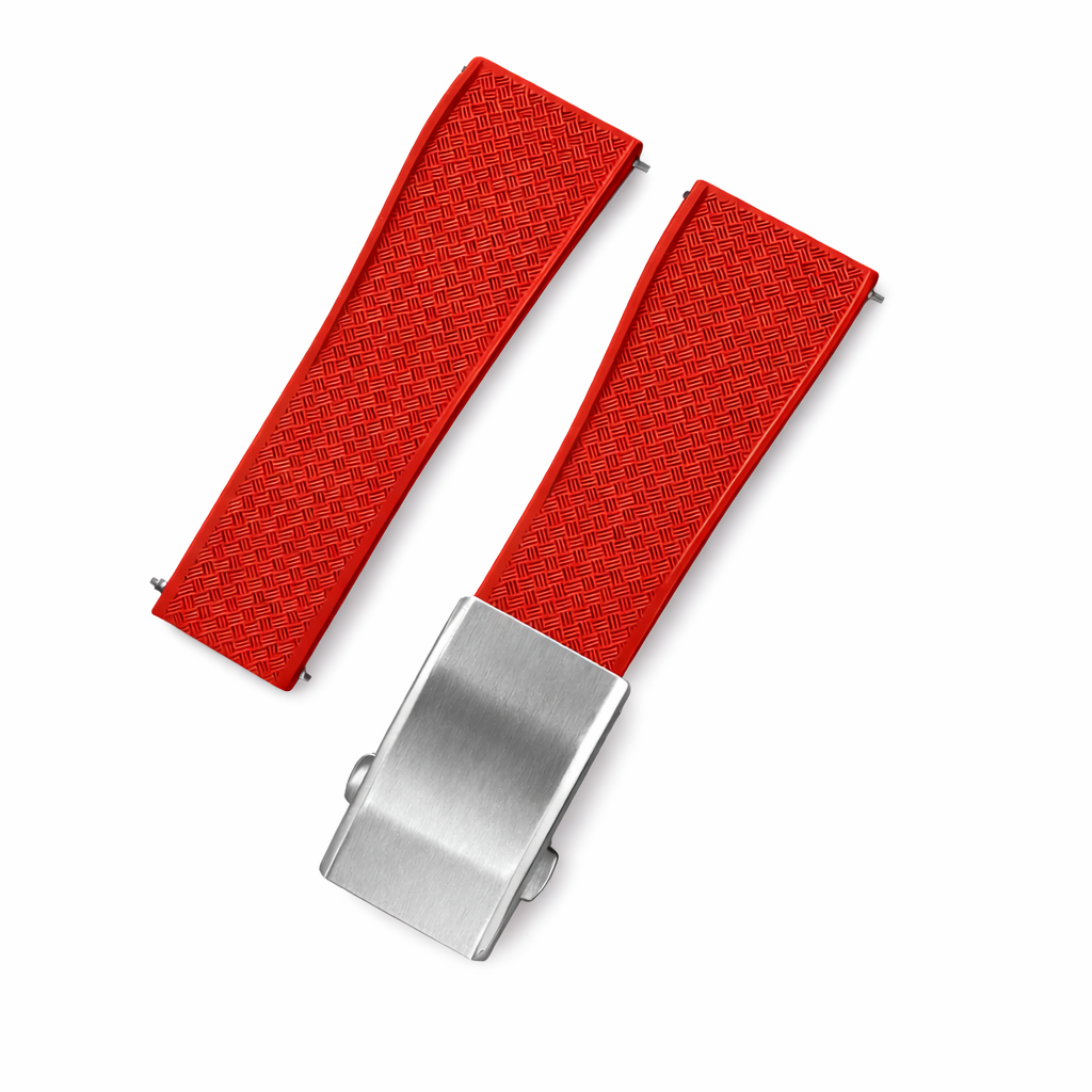 Bracelet de Montre Caoutchouc FKM Vulcanisé- Motif Racing - Rapide - Déployante - à découper