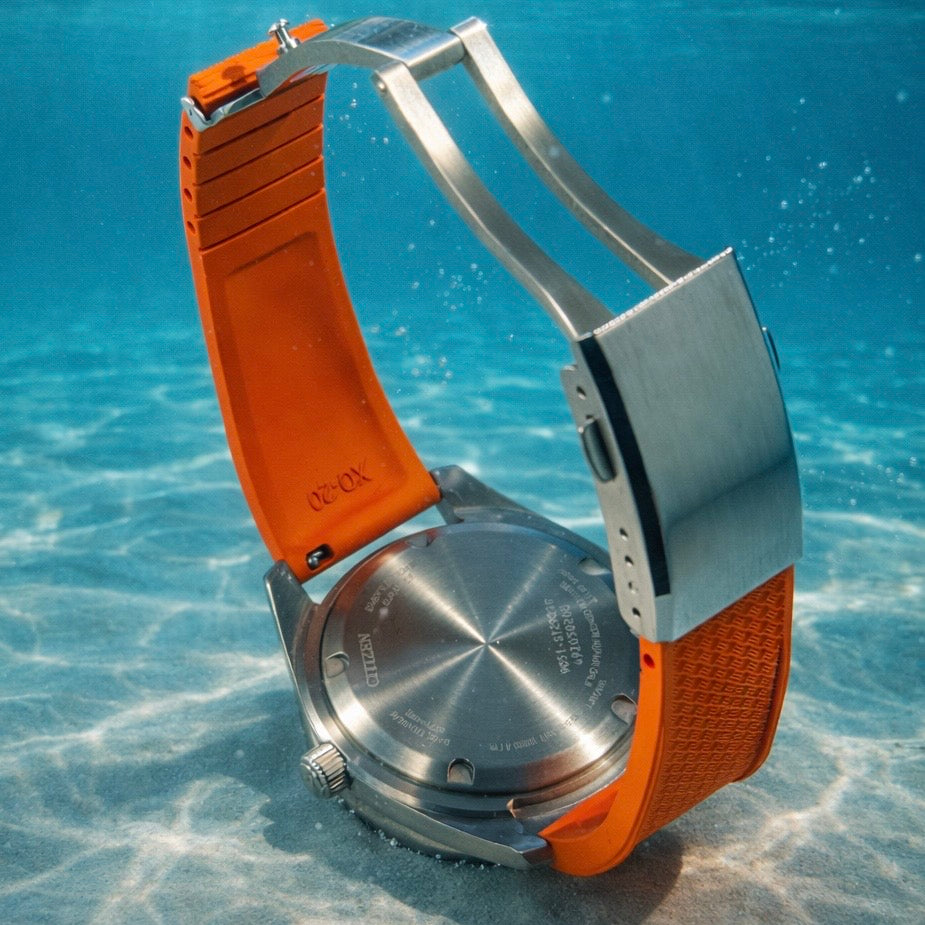 Bracelet de Montre Caoutchouc FKM Vulcanisé- Motif Racing - Rapide - Déployante - à découper