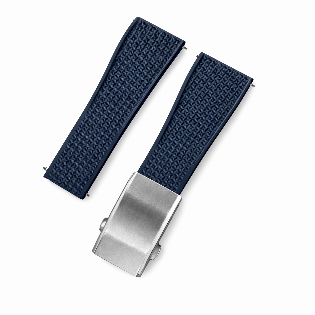 Bracelet de Montre Caoutchouc FKM Vulcanisé- Motif Racing - Rapide - Déployante - à découper