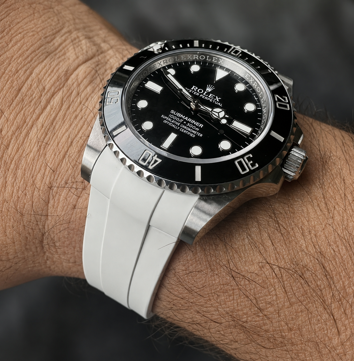 Bracelet Caoutchouc FKM Style Oysterflex 20mm pour Rolex Submariner Daytona GMT - Premium