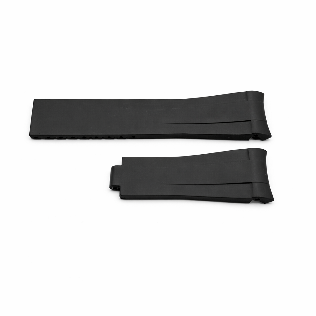 21mm Premium Black Silicone Rubber Strap for Rolex Explorer - Curved / CTS