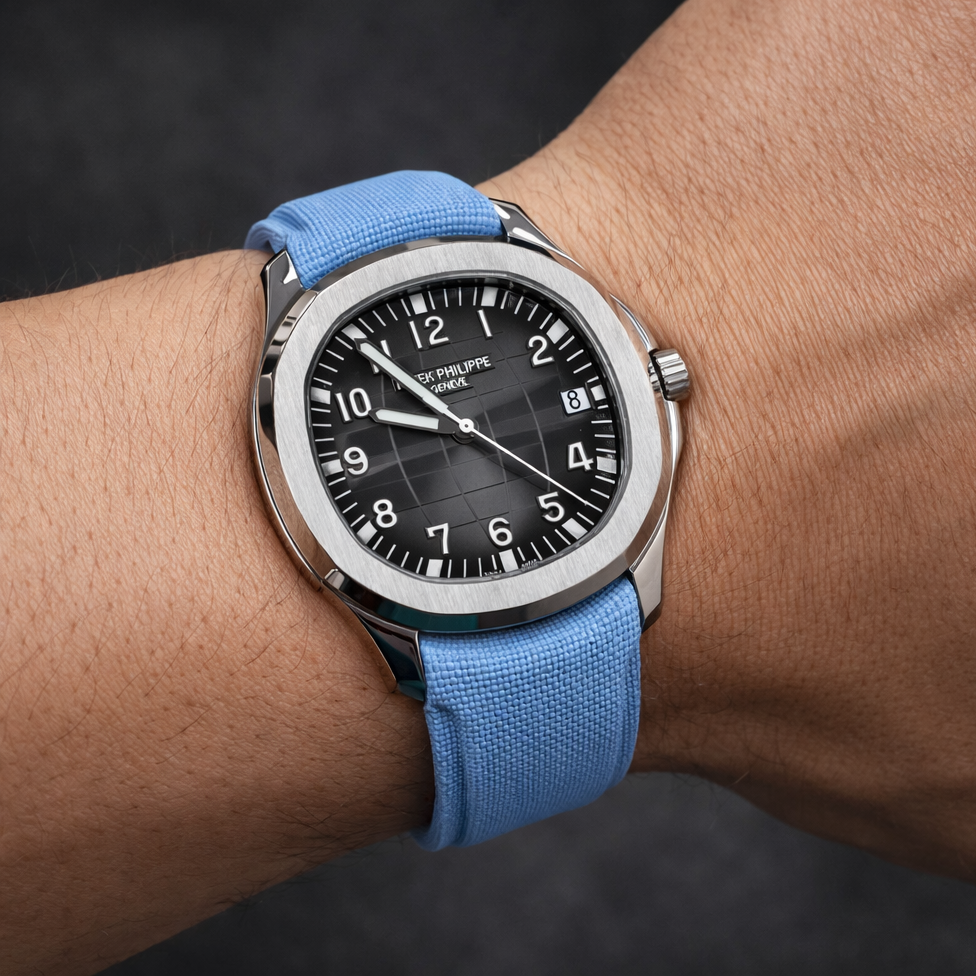 Bracelet Montre Caoutchouc FKM - Texture Tissu SAILCLOTH / Incurvé & Rapide / CTS - Sans boucle