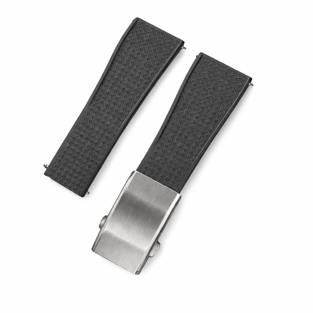 Bracelet de Montre Caoutchouc FKM Vulcanisé- Motif Racing - Rapide - Déployante - à découper