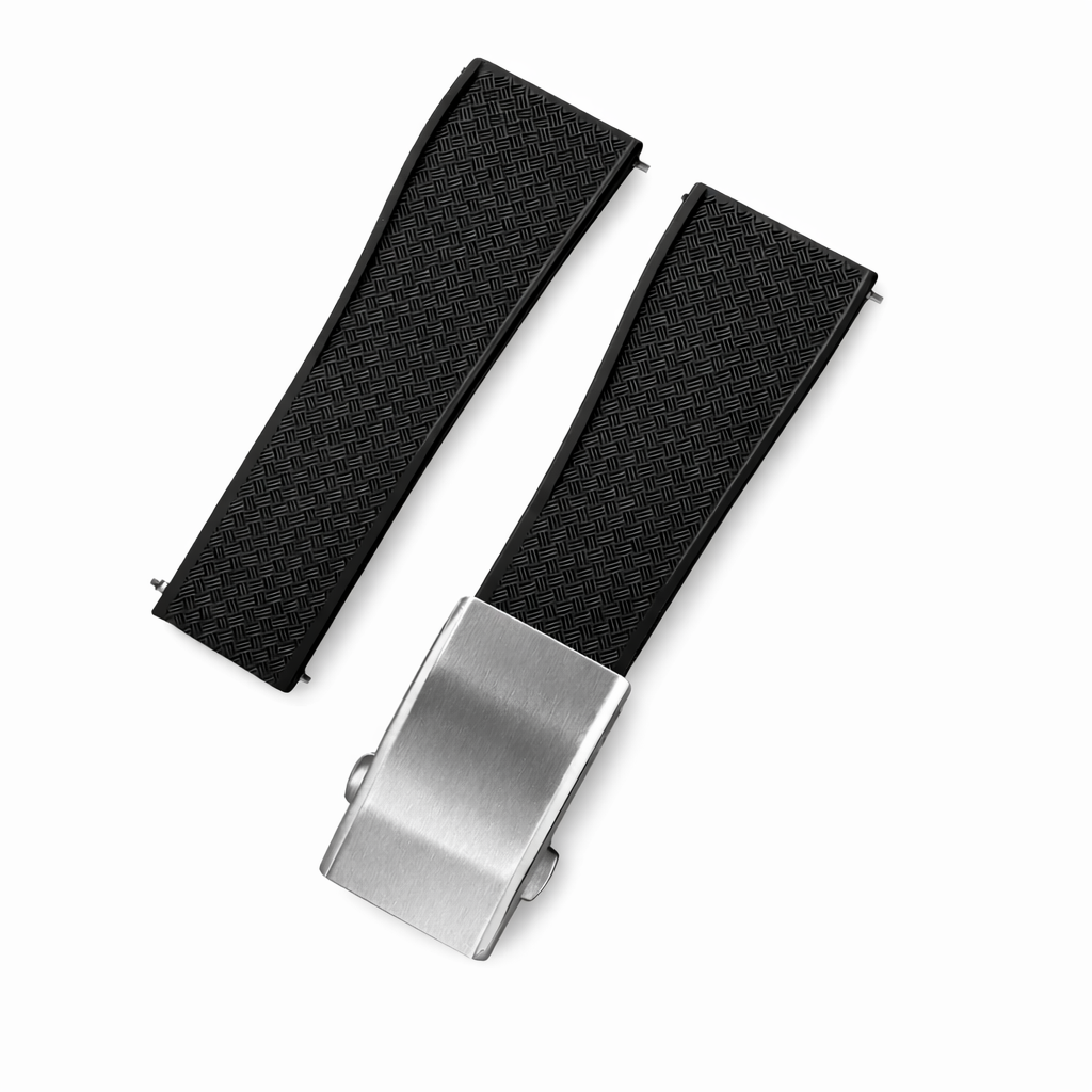 Bracelet de Montre Caoutchouc FKM Vulcanisé- Motif Racing - Rapide - Déployante - à découper