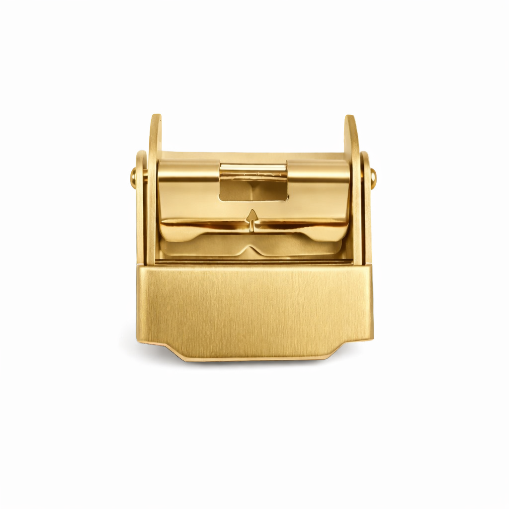 Boucle, Fermoir - Bracelet de Montre épaisseur 1,6mm à 2,1mm - Acier (Maille Milanaise Ø 0,6mm) - Or