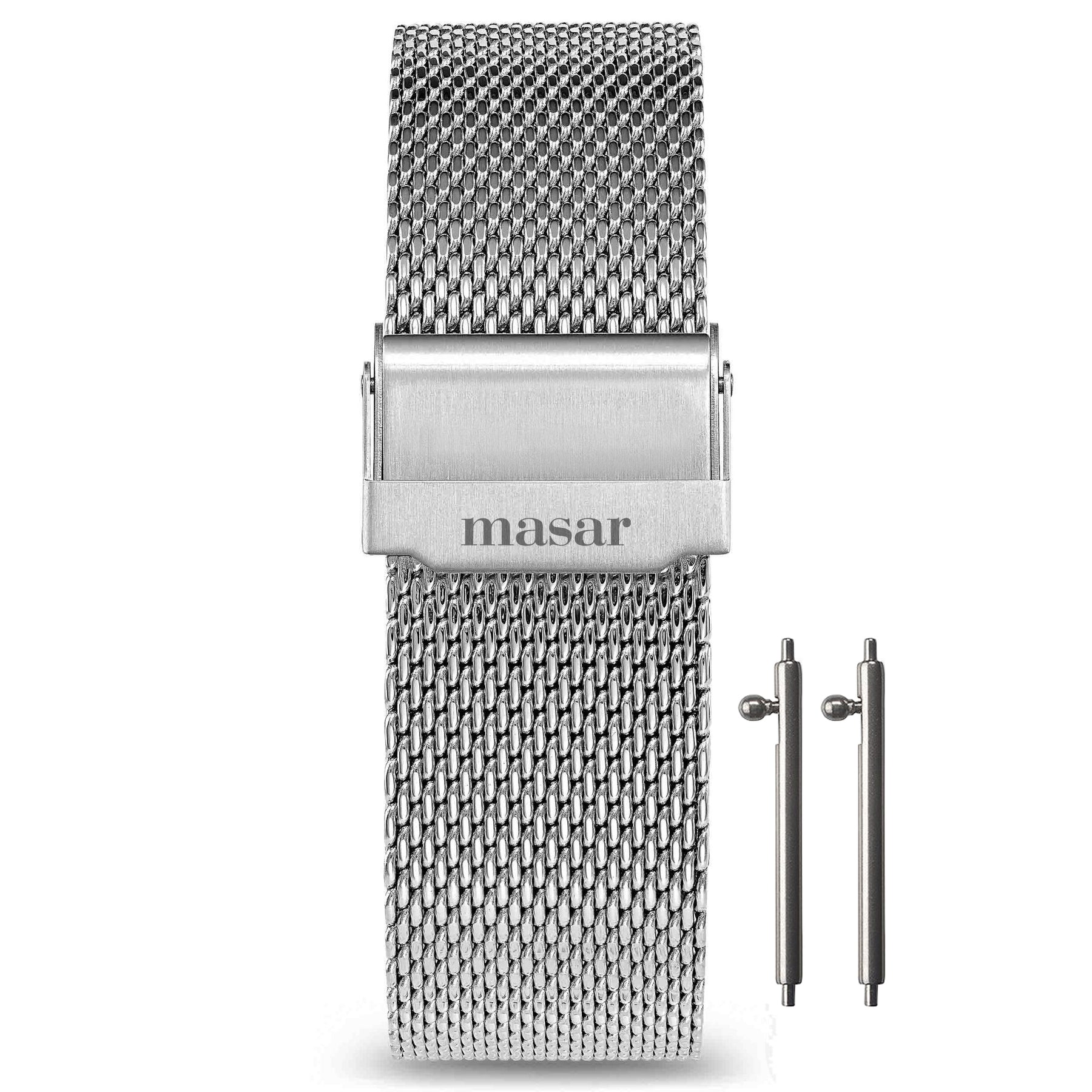 <transcy>16mm to 22mm Milanese Mesh Quick Release (Multi-brand Replacement) Silver Silver</transcy>